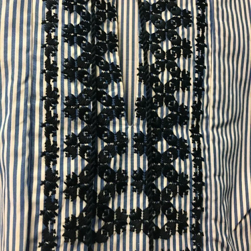J. CREW embroidered peasant top Blue